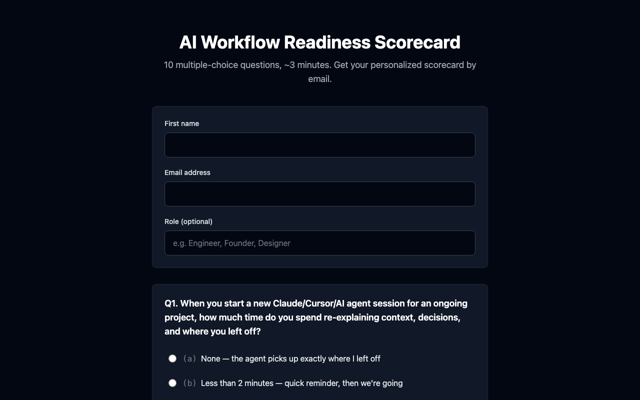 Work Context Protocol: scorecard